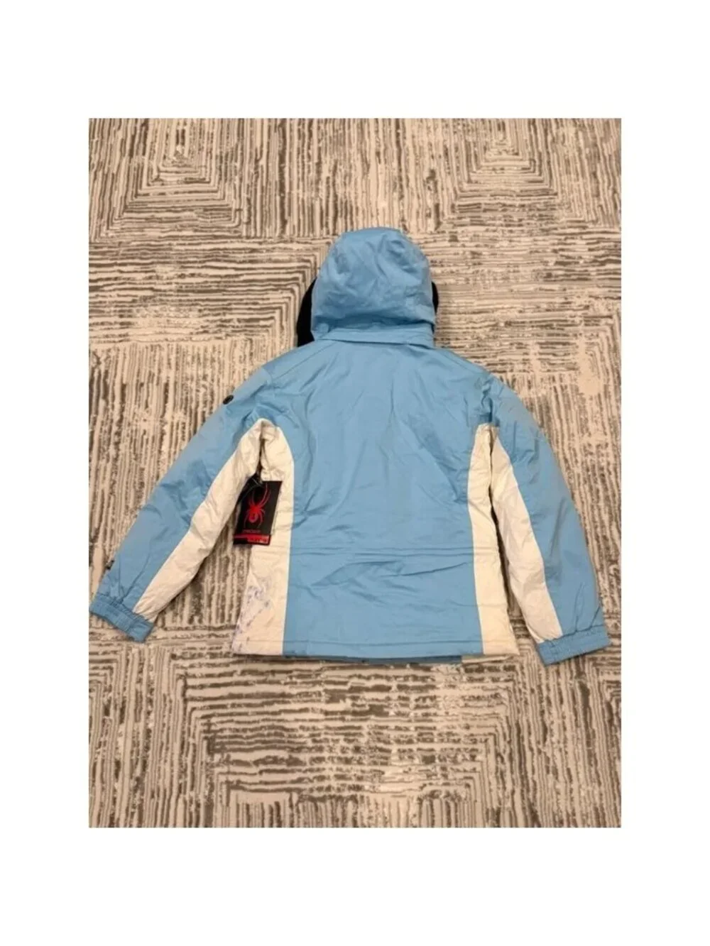 NEW Spyder girls size 14 blue/white waterproof ski Winter puffer coat MSRP $280.